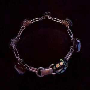 925 Colorful Beaded Chain Bracelet